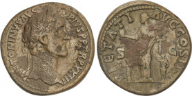 Empire
Sestercio. 159-161 d.C. ANTONINO PÍO. Anv.: ANTONINO PÍO. ANTONINVS AVG. PIVS P. P. TR. P. XXIII. Busto laureado a derecha. Rev.: PIETATI AVG....