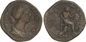 Empire
Sestercio. 175 d.C. FAUSTINA HIJA. Anv.: FAVSTINA AVGVSTA. Busto a derecha. Rev.: MATRI MAGNAE. Cibeles sentada a derecha sobre trono flanquea...