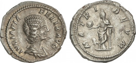 Empire
Denario. 217 d.C. JULIO DOMNA. Anv.: IVLIA PIA FELIX AVG. Busto drapeado a derecha. Rev.: MATRI DEVM. Cibeles en pie apoyada en una columna. 3...