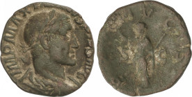 Empire
As. 235-236 d.C. MAXIMINO I. Anv.: IMP. MAX(IMINVS) PIVS AVG. Cabeza laureada a derecha. Rev.: P(AX) AVGVS(TI S. C). La Paz en pie sosteniendo...
