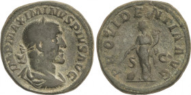 Empire
Sestercio. 235-236 d.C. MAXIMINO I. Anv.: IMP. MAXIMINVS PIVS AVG. Busto laureado a derecha. Rev.: PROVIDENTIA AVG. S. C. Providencia en pie a...