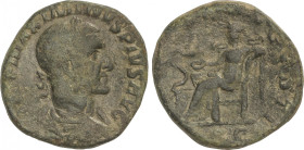 Empire
Sestercio. 236-238 d.C. MAXIMINO I. Anv.: IMP. MAXIMINVS PIVS AVG. Busto laureado a derecha. Rev.: (SALVS) AVGVSTI S. C. Salud sentada a izqui...