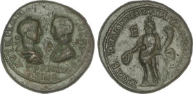 Empire
AE 26. 238-244 d.C. GORDIANO III y TRANQUILINA. Anv.: Bustos enfrentados de Gordiano y Tranquilina, alrededor leyenda. Rev.: Figura de pie a i...
