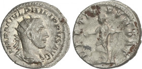 Empire
Antoniniano. 244-247 d.C. FILIPO I. Rev.: LAETIT. FVNDAT. Alegría en pie a izquierda con pátera y timón. 4,33 grs. AR. (Concreciones en revers...