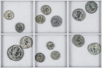 Empire
Lote 14 monedas Fracción de Centenional (7), 1/2 Centenional, Centenional 17 mm (5) y Maiorina reducida 22 mm. 367 a 388 a.C. TEODOSIO I (8) y...