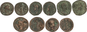 Empire
Lote 5 monedas As (4) y Sestercio. AUGUSTO, CLAUDIO, TRAJANO, VESPASIANO y JULIA MAMEA. AE. Todos diferentes. (Una con restos de soldadura). A...
