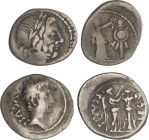 Empire
Lote 2 monedas Quinario. REPÚBLICA ROMANA e IMPERIO ROMANO. AR. Quinario. 88 a.C. CORNELIA. Cn. Cornelius Lentuluis. Anv.: Cabeza laureada de ...