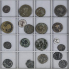 Empire
Lote 64 monedas. AR, AE. Restos finales de colección. Incluye denarios, sestercios, ases, antoniniano y pequeños bronces. Diferentes emperador...