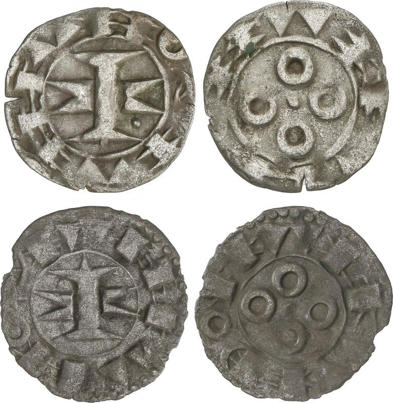 Catalonia-Aragon
Lote 2 monedas Diner. ANÓNIMAS DEL SIGLO XII a XIV. SEÑORÍO DE...