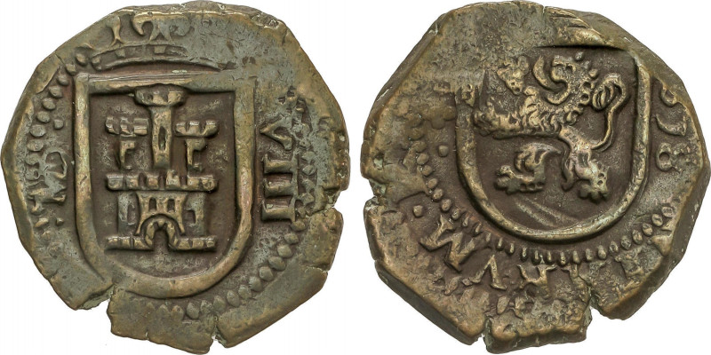 Philip III
8 Maravedís. (1)618. MADRID. 6,34 grs. AC-305. MBC.