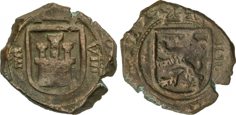 Philip III
8 Maravedís. 1618. SEGOVIA. 6,54 grs. AC-317. MBC.