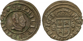 Philip IV
8 Maravedis. 1663. MADRID. S. 1,78 grs. AC-367. MBC+.