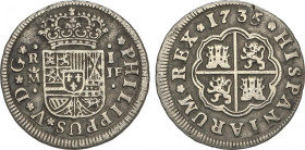 Philip V
1 Real. 1735. MADRID. J.F. 2,8 grs. AC-450. MBC+.