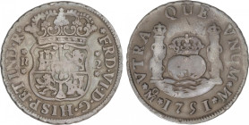 Ferdinand VI
2 Reales. 1751. MÉXICO. M. 6,51 grs. Columnario. Pátina. AC-291. MBC/MBC-.