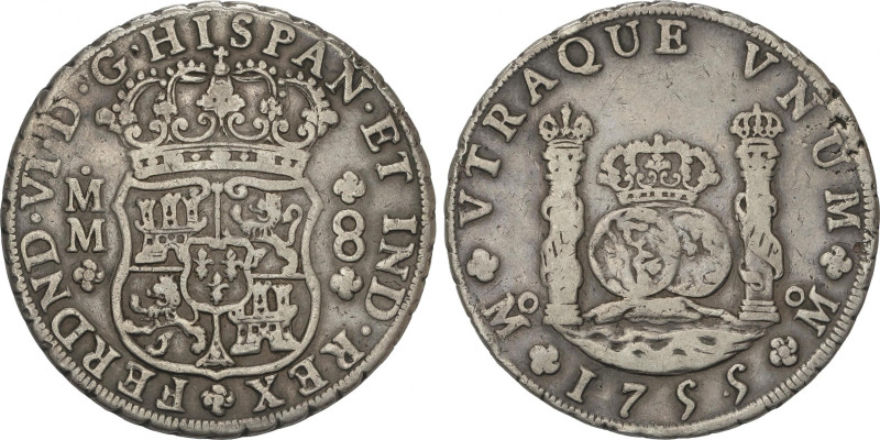 Ferdinand VI
8 Reales. 1755. MÉXICO. M.M. 26,5 grs. Columnario. AC-489. MBC.