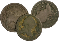 Charles III
Lote 3 monedas 2 Maravedís. 1776, 87, 88. SEGOVIA. A EXAMINAR. AC-40, 46, 49. BC+ a MBC-.