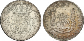 Charles III
2 Reales. 1760. MÉXICO. M. 6,65 grs. Columnario. Pátina. AC-641. MBC.