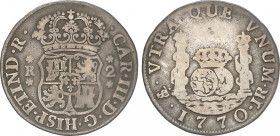 Charles III
2 Reales. 1770. POTOSI. J.R. 6,33 grs. Columnario. AC-711. MBC-.