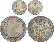 Charles IV
Lote 2 monedas 1/2 y 1 Real. 1796 y 1808. MADRID. A.I. y M. F. 1,31 y 5,88 grs. AC-258, 619. BC+.