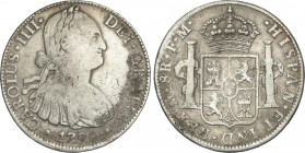 Charles IV
8 Reales. 1798. MÉXICO. F.M. 26,33 grs. (Oxidaciones limpiadas). AC-961. MBC-.