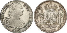 Charles IV
8 Reales. 1800. MÉXICO. F.M. 26,61 grs. (Golpecitos). Ligera pátina en reverso. AC-965. MBC/MBC+.