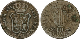 Ferdinand VII
1 Ochavo. 1813. CATALUNYA. 1,44 grs. AE. El 3 de la fecha recto. AC-1. MBC.