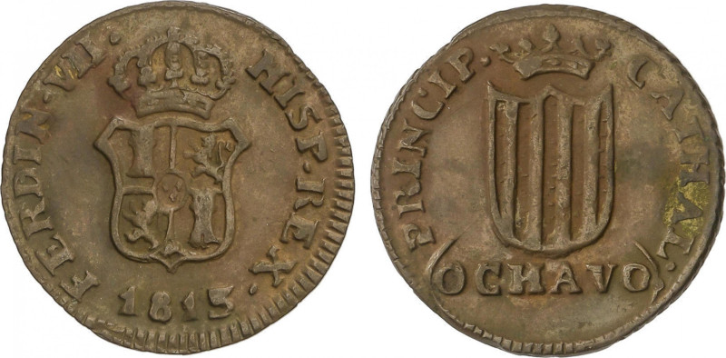 Ferdinand VII
1 Ochavo. 1813. CATALUNYA. 1,38 grs. El 3 de la fecha recto. AC-1...