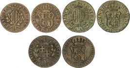 Ferdinand VII
Lote 3 monedas 2, 3 Cuartos (2). 1812, 1813, 1823. CATALUNYA (BARCELONA, MALLORCA (2)). A EXAMINAR. AC-7, 11, 15. MBC- a MBC.
