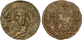Ferdinand VII
1/2 Real. 1812. CARTAGENA DE INDIAS. 1,91 grs. AE. ESCASA. AC-316. BC/MBC-.