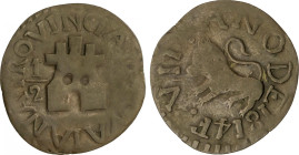 Ferdinand VII
1/2 Real. 1814. GUYANA. 2,31 grs. AE. AC-344. MBC-.
