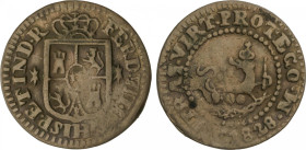 Ferdinand VII
1 Cuarto. 1828. MANILA. 3,65 grs. AE. AC-93. MBC.