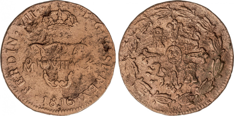 Ferdinand VII
2/4 de Tlaco (Real). 1816. MÉXICO. 6,05 grs. (Oxidaciones limpiad...