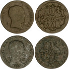Ferdinand VII
Lote 2 monedas 8 Maravedís. 1823. JUBIA. AC-204, 206. BC+.