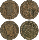 Ferdinand VII
Lote 2 monedas 8 Maravedís. 1824, 1827. JUBIA. Tipo cabezón. AC-207, 210. MBC- a MBC.