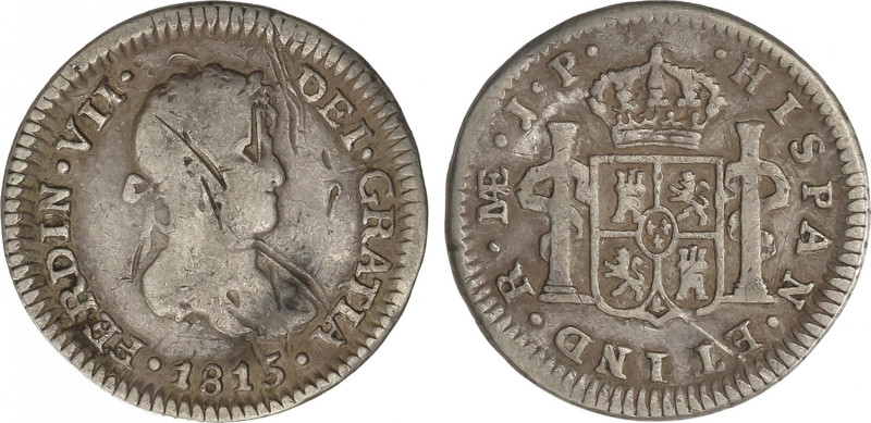 Ferdinand VII
1/2 Real. 1815. LIMA. J.P. 1,54 grs. (Golpes). AC-358. BC+.