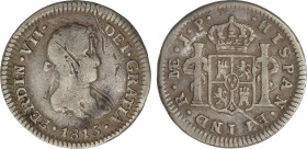 Ferdinand VII
1/2 Real. 1815. LIMA. J.P. 1,54 grs. (Golpes). AC-358. BC+.