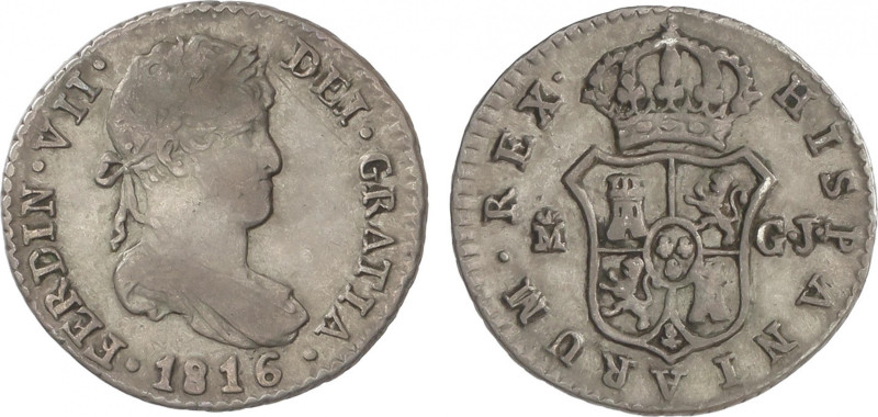Ferdinand VII
1/2 Real. 1816. MADRID. G.J. 1,48 grs. AC-370. MBC.