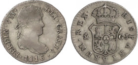 Ferdinand VII
1/2 Real. 1816. MADRID. G.J. 1,48 grs. AC-370. MBC.