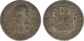 Ferdinand VII
1/2 Real. 1809. MÉXICO. T.H. 1,61 grs. Pátina. AC-390. MBC-.