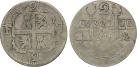 Ferdinand VII
2 Reales. 1818. CARACAS. B.S. 4,78 grs. ESCASA. AC-729. MBC-.