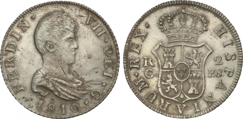 Ferdinand VII
2 Reales. 1810. CATALUNYA. F.S. 5,69 grs. (Golpecitos y rayas). A...
