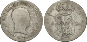 Ferdinand VII
4 Reales. 1823. SEVILLA. R.D. 5,63 grs. Módulo 2 Reales. Tipo Cabezón. AC-968. BC.