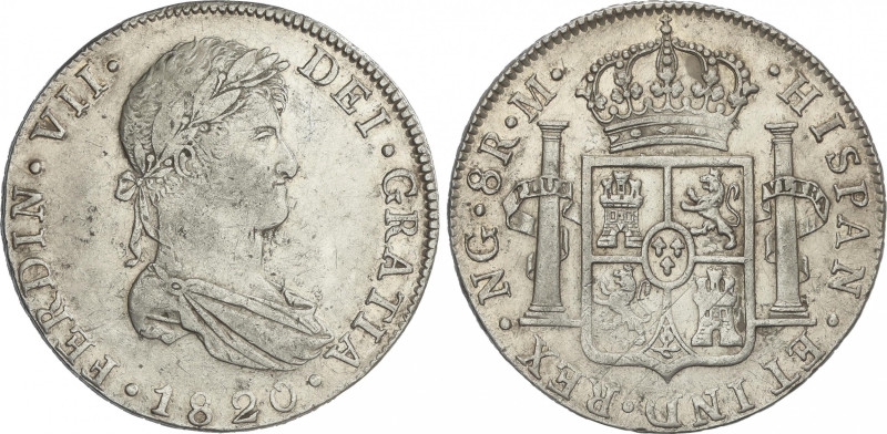 Ferdinand VII
8 Reales. 1820. GUATEMALA. M. 26,98 grs. (Golpecitos). AC-1235. M...