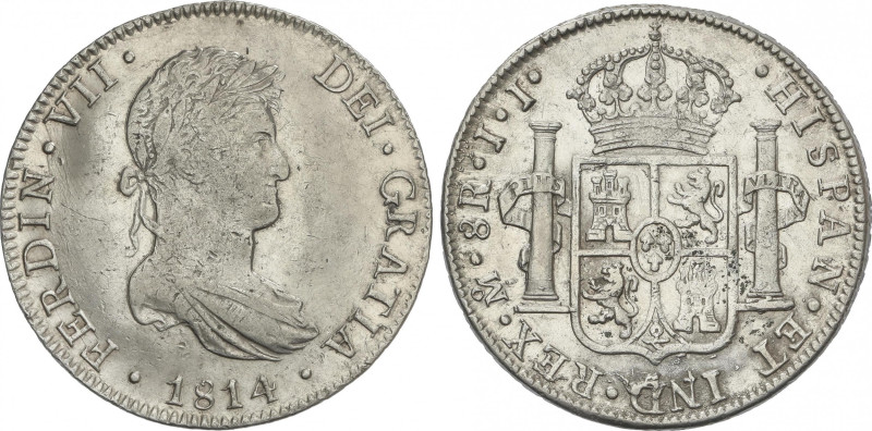 Ferdinand VII
8 Reales. 1814. MÉXICO. J.J. 26,94 grs. (Golpecitos). AC-1326. MB...