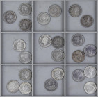 Lote 44 monedas 50 Céntimos. 1869 a 1926. GOBIERNO PROVISIONAL, ALFONSO XII y ALFONSO XIII. Diferentes fechas. 1869, 1870, 1889, 1892, 1894, 1896, 190...