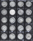 Lote 52 monedas 50 Céntimos (13), 1 (20) y 2 Pesetas (19). 1869 a 1926. GOBIERNO PROVISIONAL a ALFONSO XIII. Varias repetidas, algunas estrellas no vi...