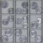 Lote 64 monedas 5 (34) y 10 Céntimos (30). 1940,  1941, 1945 y 1953. La mayoria SC. 5 Céntimos: 5x 1940, 15x 1941, 13x 1945 y 1x 1953; 10 Céntimos: 1x...