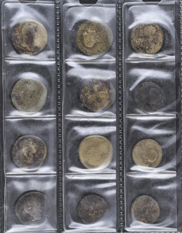 Lote 161 monedas Pequeños cobres a Sestercio. MONEDAS HISPANICAS e IMPERIO ROMAN...