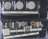 Lote 125 monedas 1 Céntimo a 100 Pesetas. 1870 a 1966. GOBIERNO PROVISIONAL a ESTADO ESPAÑOL. AE, Ni y AR. En álbum, las páginas no corresponden con l...