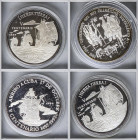 Cuba
Lote 4 monedas 10 Pesos. 1989, 1990. AR. Descubrimiento de america: Tierra tierra, tirada máxima: 8.855 piezas (2), Arribo a Cuba, tirada máxima...